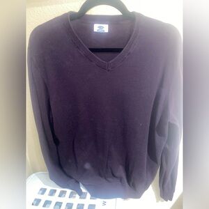 Old navy men’s sweater round neck size large purple long sleeve slim